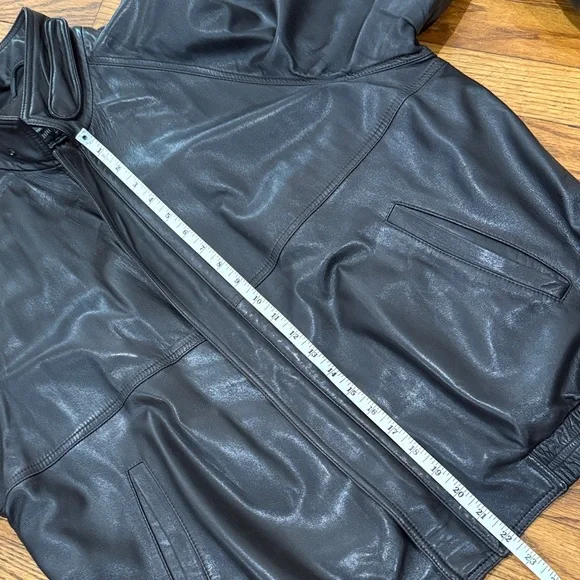 Bruno Magli Vintage Brown Leather Jacket - Picture 4 of 8